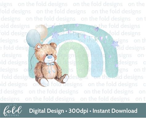 Teddy Bear Rainbow Png Download Transparent Background 1st - Etsy