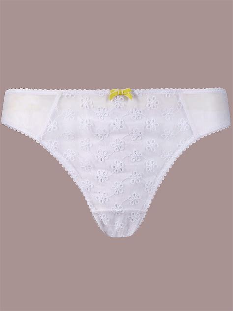 Marks And Spencer M 5 WHITE Broderie Low Rise Bikini Knickers Size 14