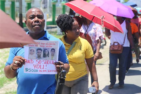 VIDEO: Teachers in protests as strike begins - Stabroek News