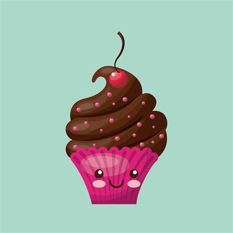 Premium Vector Sweet Cupcake Icon Design