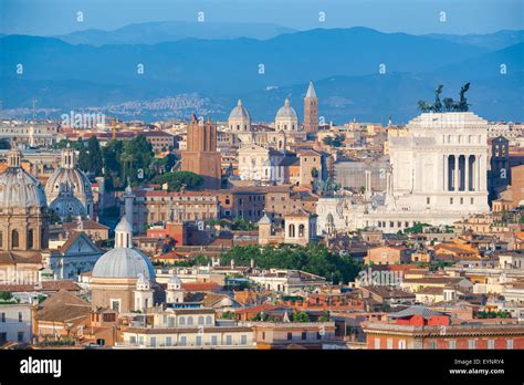 Rome City Skyline View Of The Centro Storico Historical Centre Of