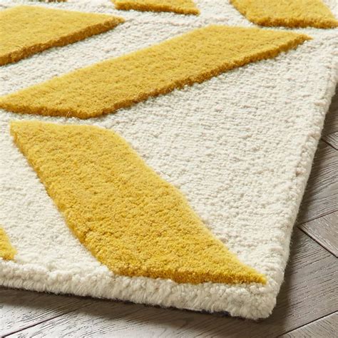 Premium Abstract Hand Tufted Yellow Designer Wool Tuft Rug 3x5 Etsy