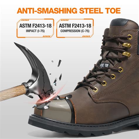 Snapklik.com : NINGO Steel Toe Work Boots For Men, Waterproof