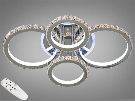 Хром Хрустальная Светодиодная LED люстра с пультом и подсветкой 150W ...