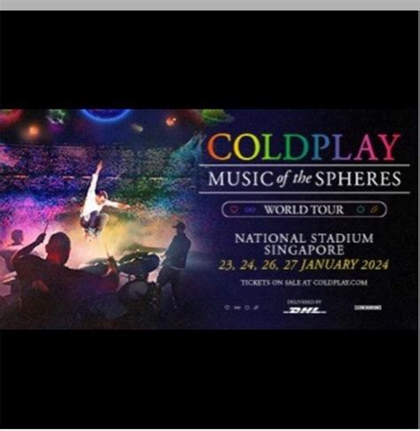 ColdPlay 23 January Singapore General Standing 1 Ticket Tickets