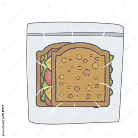 Sandwich In Bag Package With Breakfast School Lunch In A Zip Lock Bag