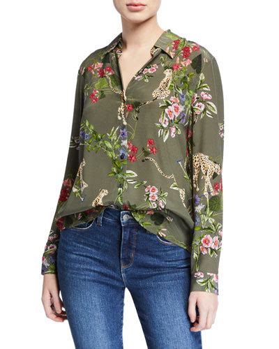 Silk Floral Top Neiman Marcus