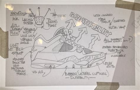 Tinker Hatfield S Original Sketch Shows Air Jordan IV Almost Looked