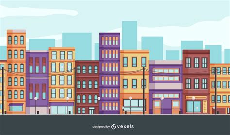 Descarga Vector De Diseño De Ilustración De La Ciudad De Edificios