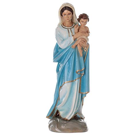 virgin mary  baby jesus statue  cm  painted marble dust