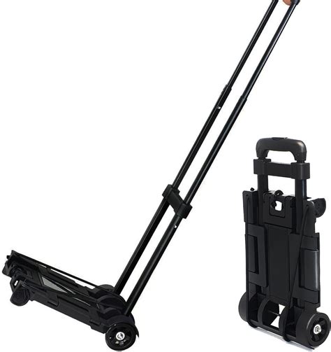 Folding Luggage Cart with Expandable Chassis,2 Wheels Folding Hand