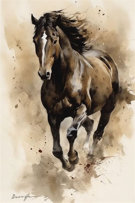 Painting of a Running Horse