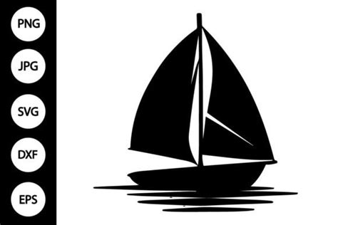 Silhouette Sailboat SVG Graphic By MYDIGITALART13 Creative Fabrica