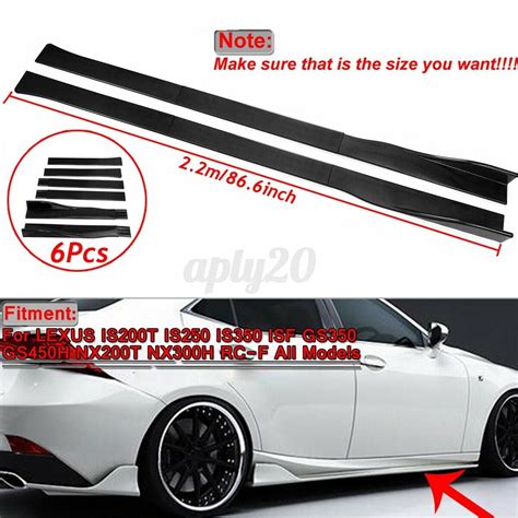 Yeektok Carbon Fiber Side Skirts Rocker Panel Lip For Lexus