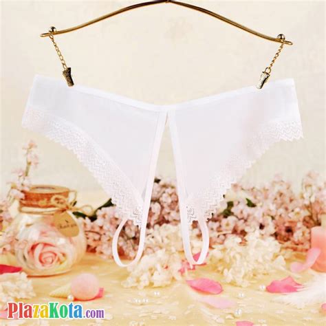 P598 Jual Celana Dalam Panties Hipster Putih Transparan Crotchless