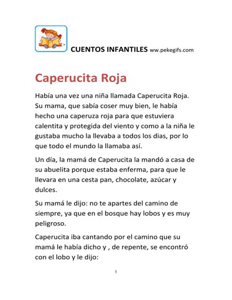 Caperucita Roja Y El Lobo Cuento Corto Resumido Y Original Cuentos