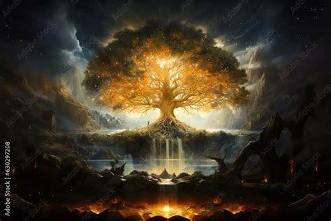Tree Of Life Representing Eternal Blessings And A Gateway To Heaven In
