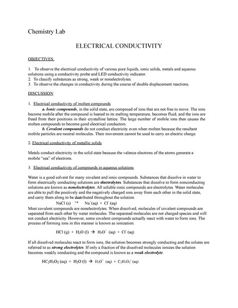 Eca This Is Coursework For General Chemistry Lab Chemistry Lab