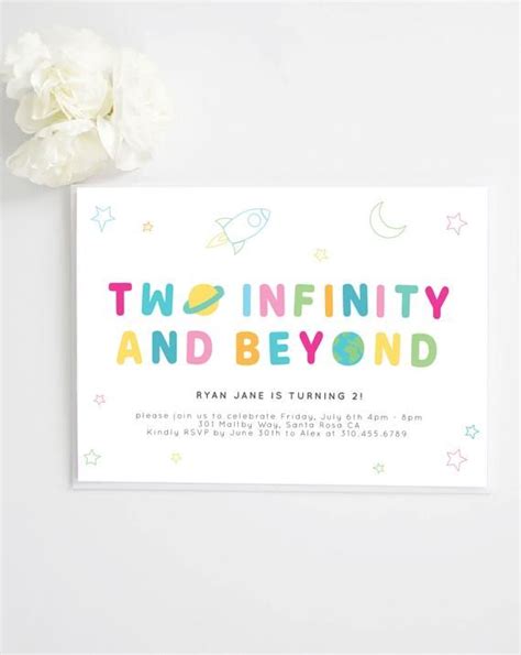 Template Free Two Infinity And Beyond Invitations