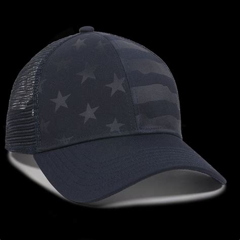 Promotional Debossed American Flag Mesh Back Personalized With Your