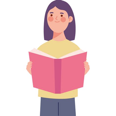 reader female   book isolated design  png