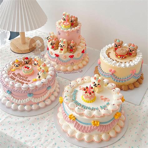 Mini Cakes Birthday Pretty Birthday Cakes Pretty Cakes Cute Cakes Korea Cake Birth Cakes