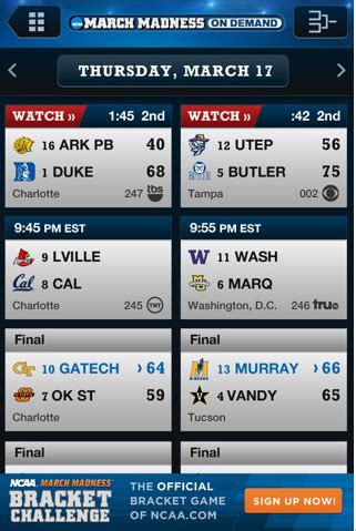 NCAA March Madness App - Live stream For NCAA Games