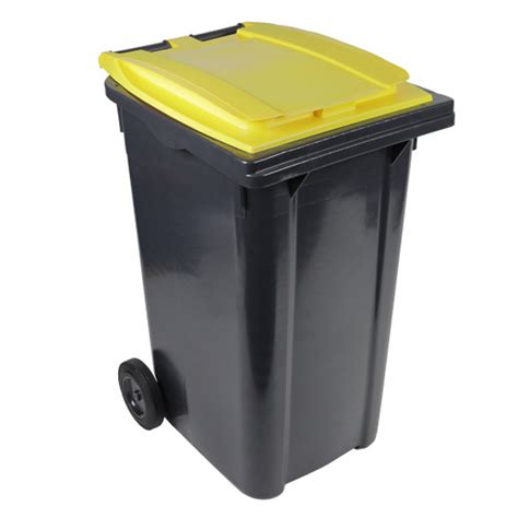 Conteneur Sulo Citybac PEHD Bac Gris Couvercle Jaune 2 Roues 240 Litres