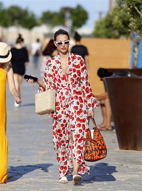 Sophie Hermann In A Red And Cherry Bikini In Ibiza Celebmafia