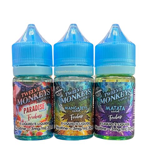 Twelve Monkey Ice Age Freebase Vape Juice 30ml
