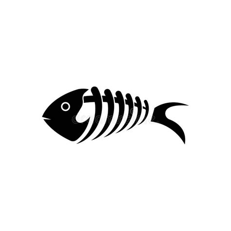 Fishbone Logo Vector Stock Vector Illustration Of White