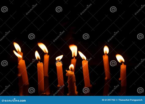 Burning Candle Stock Photo Image Of Dark Celebration 61397702