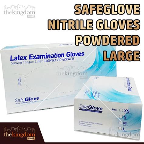 Promo Safeglove Nitrile Gloves Pf Powder Free 100 Handscoon Sarung Tangan Bluple Large