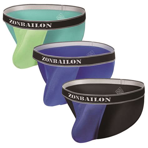 Zonbailon Men S Briefs Sexy Tagless Bikini Underwear Ice Silk Men Underpants Ebay