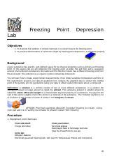 Freezing Point Lab Docx Freezing Point Depression Lab Objectives 1