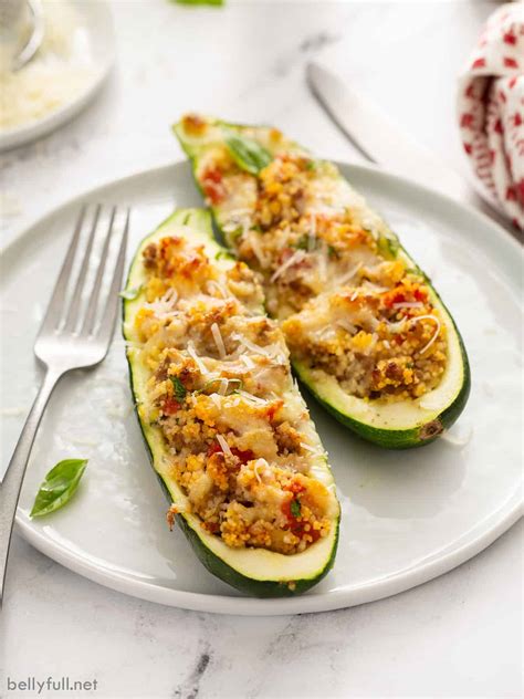 Stuffed Zucchini Recipe {with Sausage} Belly Full