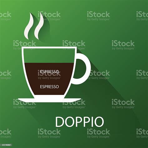 Type Of Coffee Doppio Coffee Vector Illustration Stock Illustration ...