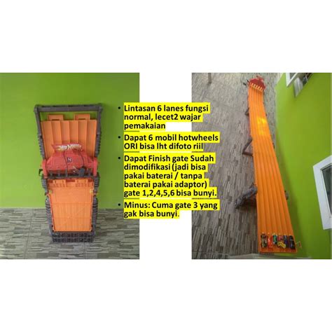 Jual Hotwheels Track Super 6 Lane Raceway Hot Wheels U Turn Tikungan Loop Launcher Bekas