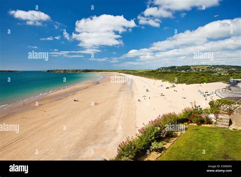 South Beach The Burrows Tenby Wales Stock Photo Alamy