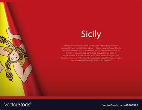 Flag Sicily Region Of Italy Isolated Royalty Free Vector
