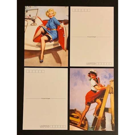 Lot Of Gil Elvgren Risqu Pin Up Girl Postcards B