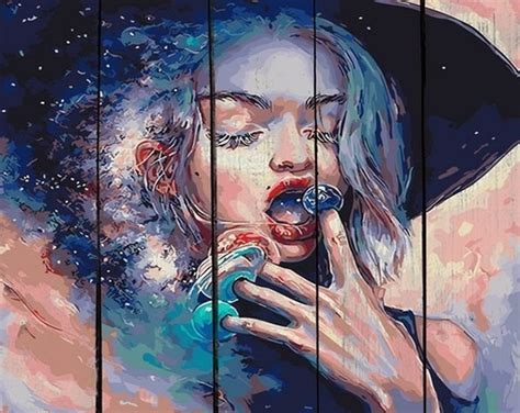 Картины девушка космос (48 фото)