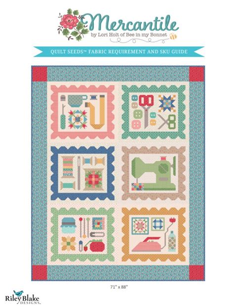 Lori Holt Mercantile Quilt Seeds™ Pattern Scissors And Buttons Paper Pattern Etsy