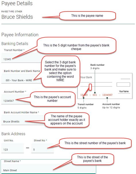 How Do I Enter The Recipients Bank Information For A Wire Transfer