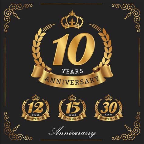 10 Years Anniversary Decorative Logo Decorative Vector Illustra 216575