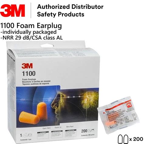 3M 1100 Foam Earplugs 200 Pairs Box Orange Welcome To True Quality