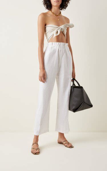 Exclusive Ducky Oversized Paperbag Waist Linen Pants By Posse Moda Operandi