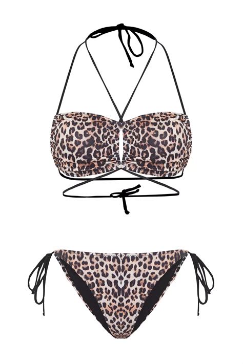 Buy Trendyol Leopard Patterned Bralette Cut Out Windowed Regular Bikini Set Online ZALORA