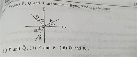 Vectors P Q And R Are Shown In Figure Find Angle Between I P And Q