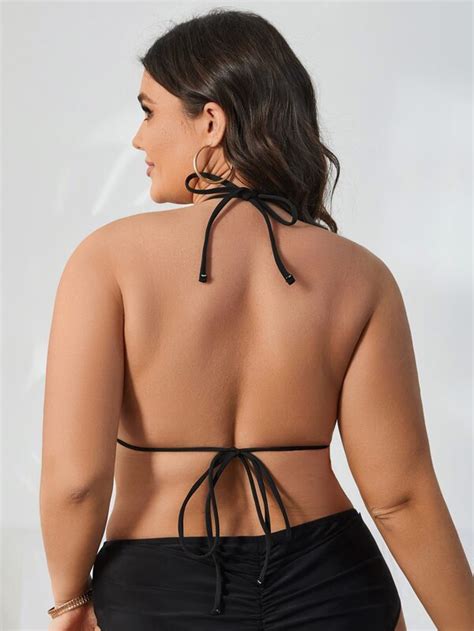 Plus Ring Linked Harness Bikini Top SHEIN USA